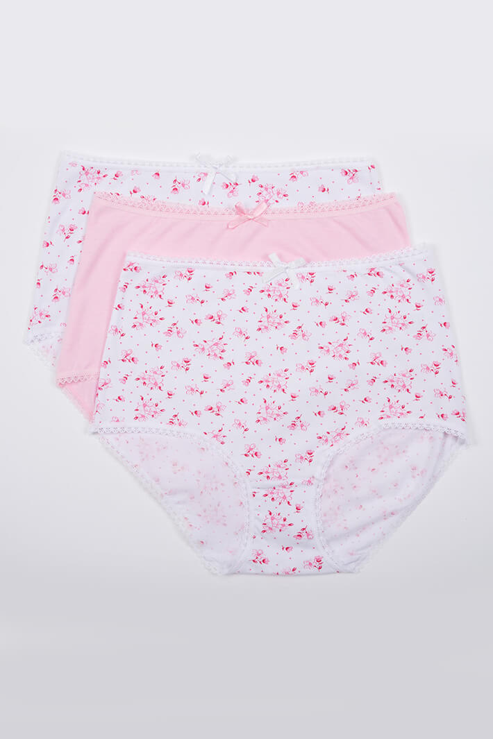 Slenders By Slenderella BF82 Pink Cotton Comfort 3 Pack Full Brief - Shirley Allum Boutique