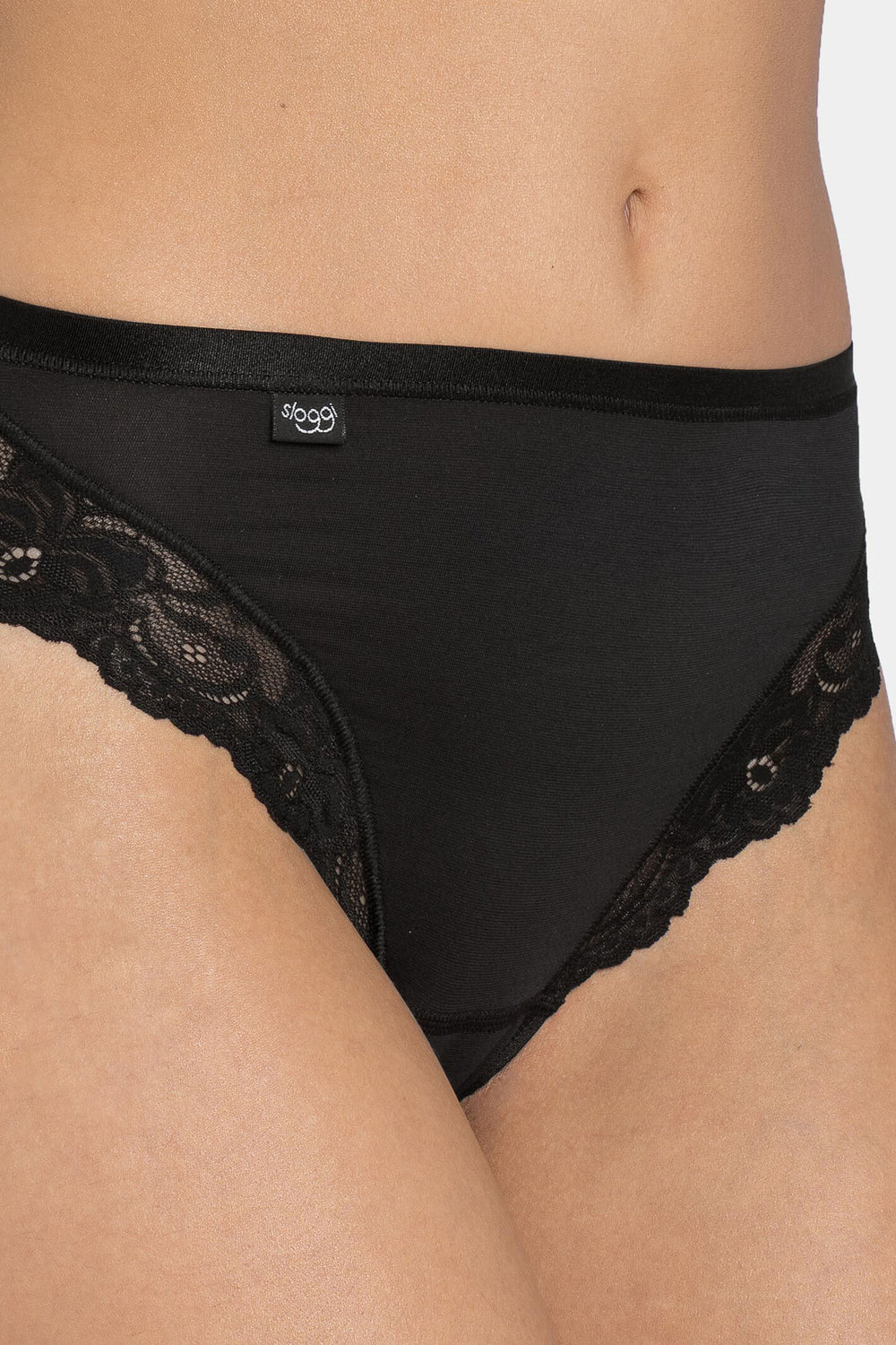 Sloggi 10031895 0003 Romance Black Tai Briefs - Shirley Allum Boutique