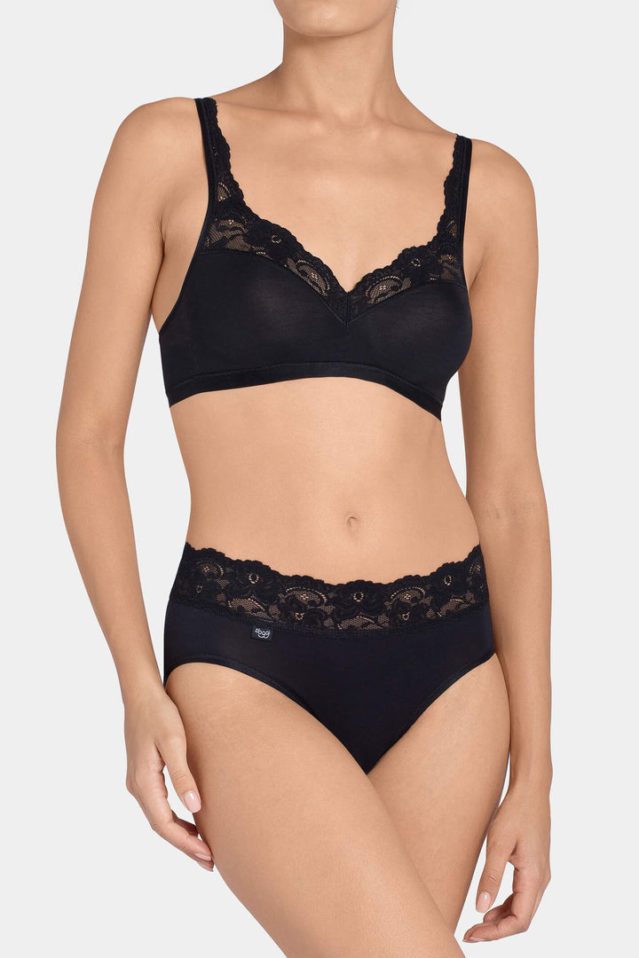 Sloggi 10031898A 0004 Romance SI Black Bra - Shirley Allum Boutique