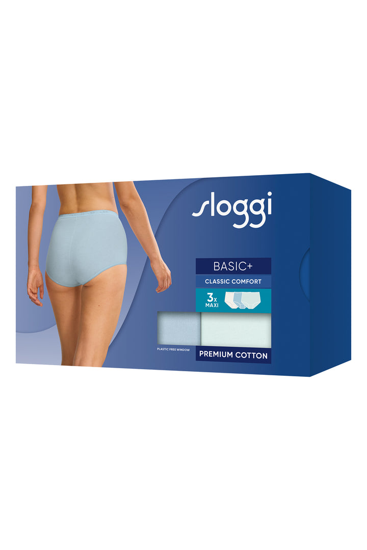 Sloggi Basic+ 10105593 M033 Blue Multicolour 3-Pack Maxi Brief