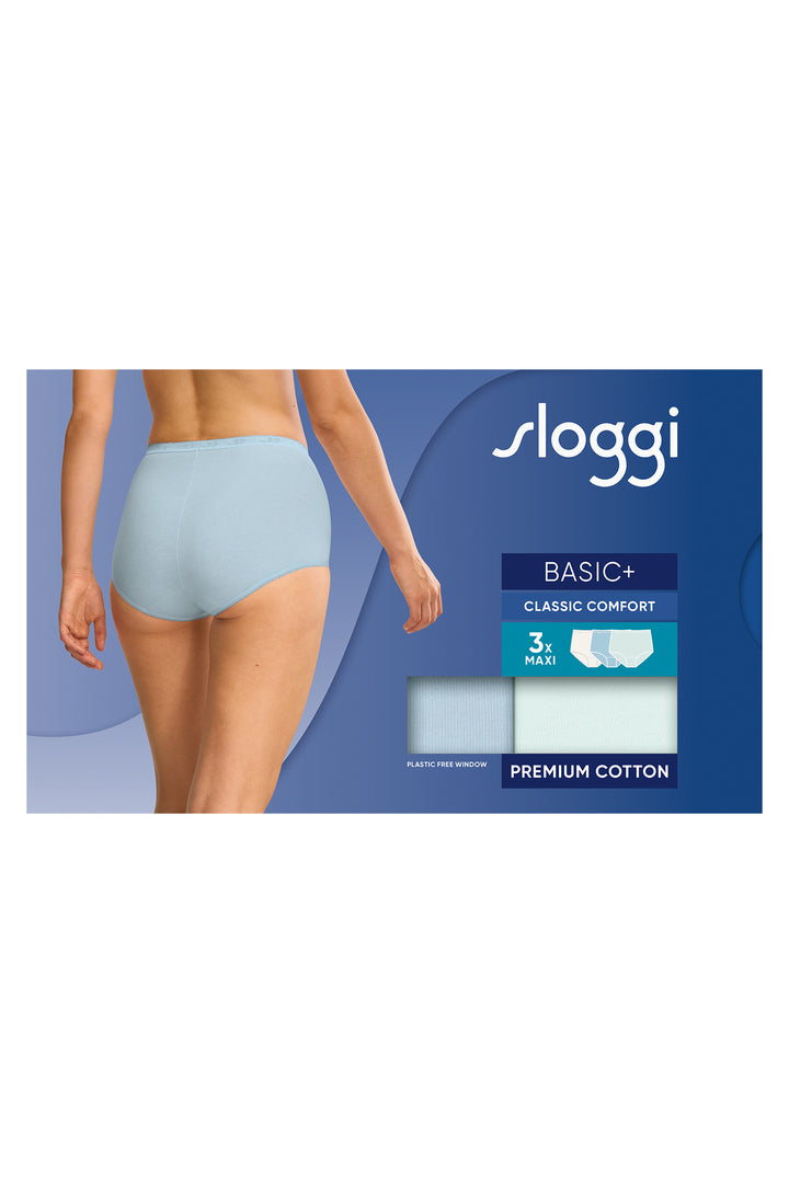 Sloggi Basic+ 10105593 M033 Blue Multicolour 3-Pack Maxi Brief