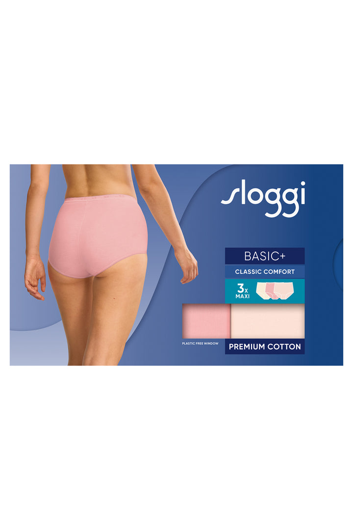 Sloggi 10105593 PR08 Pink Multicolour 3-Pack Basic+ Maxi Brief