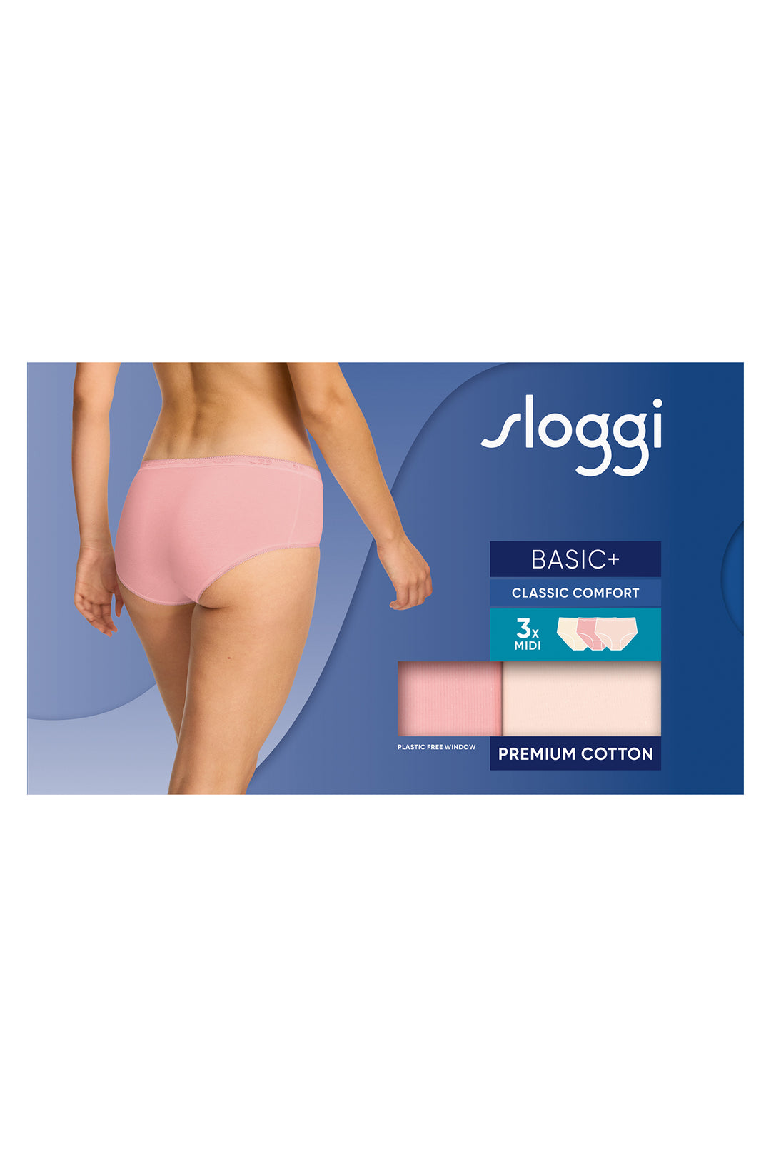 Sloggi 10107163 PR08 Pink Multicolour 3-Pack Basic+ Midi Brief
