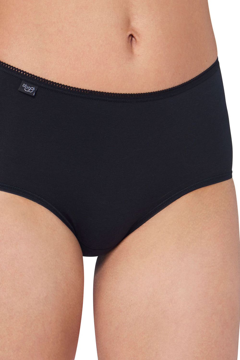 Sloggi 10167187 0004 Black Midi Cotton Brief - Shirley Allum Boutique