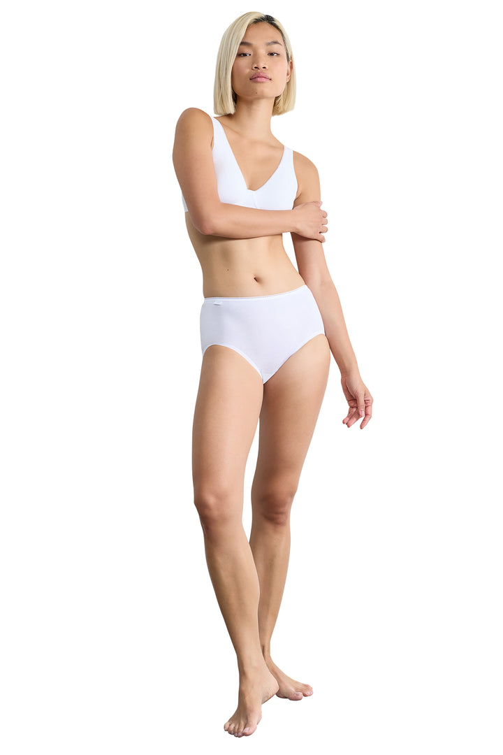 Sloggi 10167191 0003 Midi Cotton White 3-Pack Brief - Shirley Allum Boutique