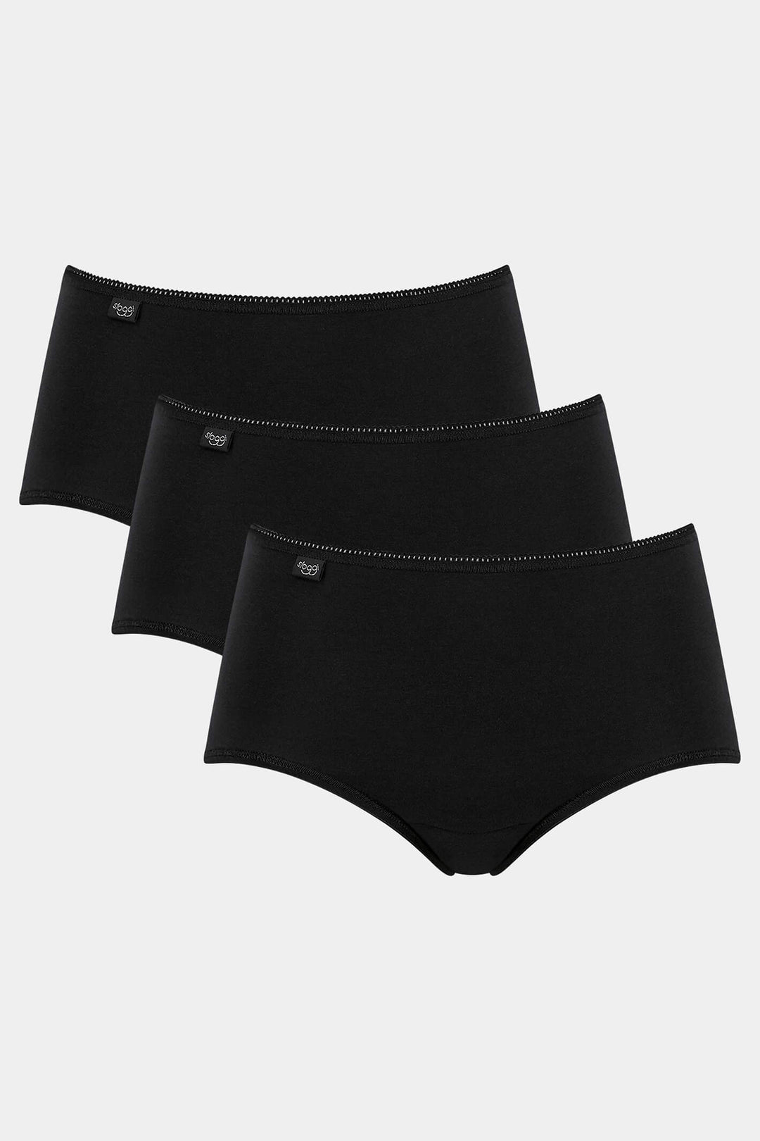 Sloggi 10167191 0004 Black Midi Cotton Brief 3 Pack - Shirley Allum Boutique