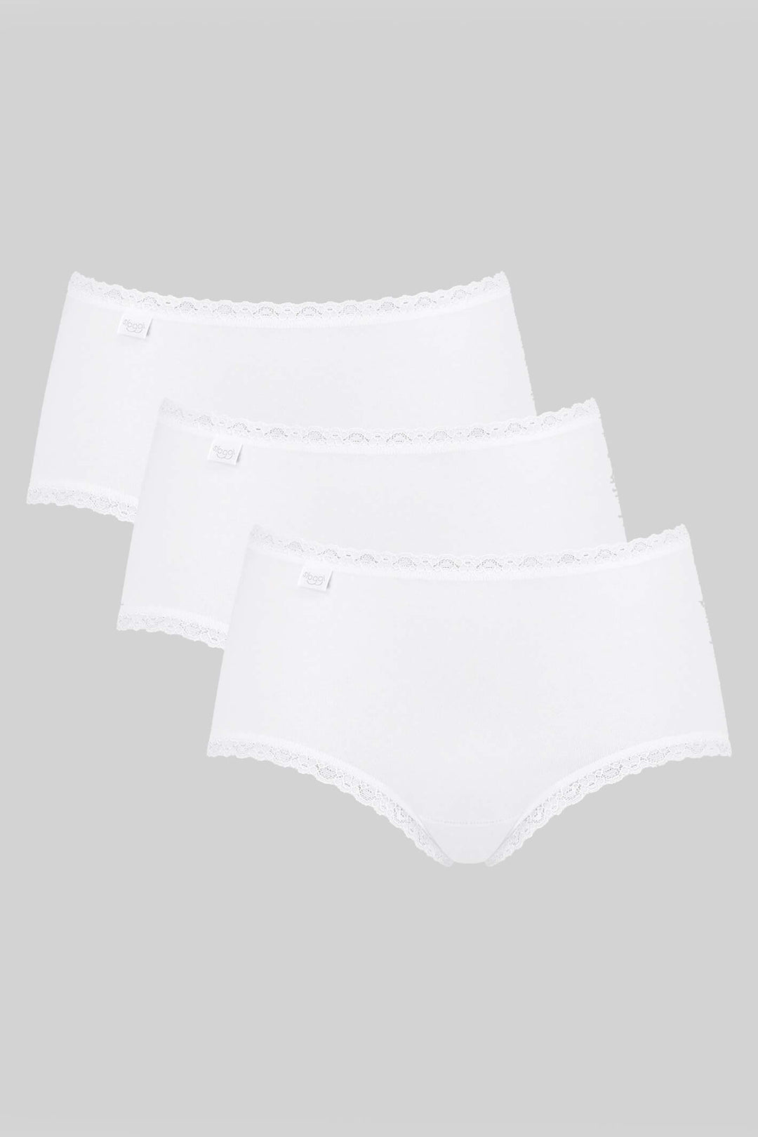 Sloggi 10167198 0003 247 White Lace 3-Pack Midi Briefs - Shirley Allum Boutique