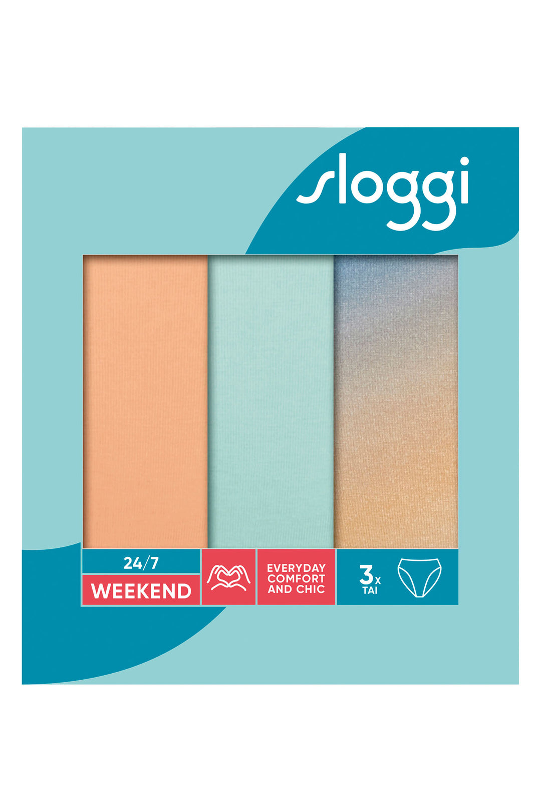 Sloggi 10198237 V009 247 Weekend 3-Pack Multi Colours Tai Briefs - Shirley Allum Boutique