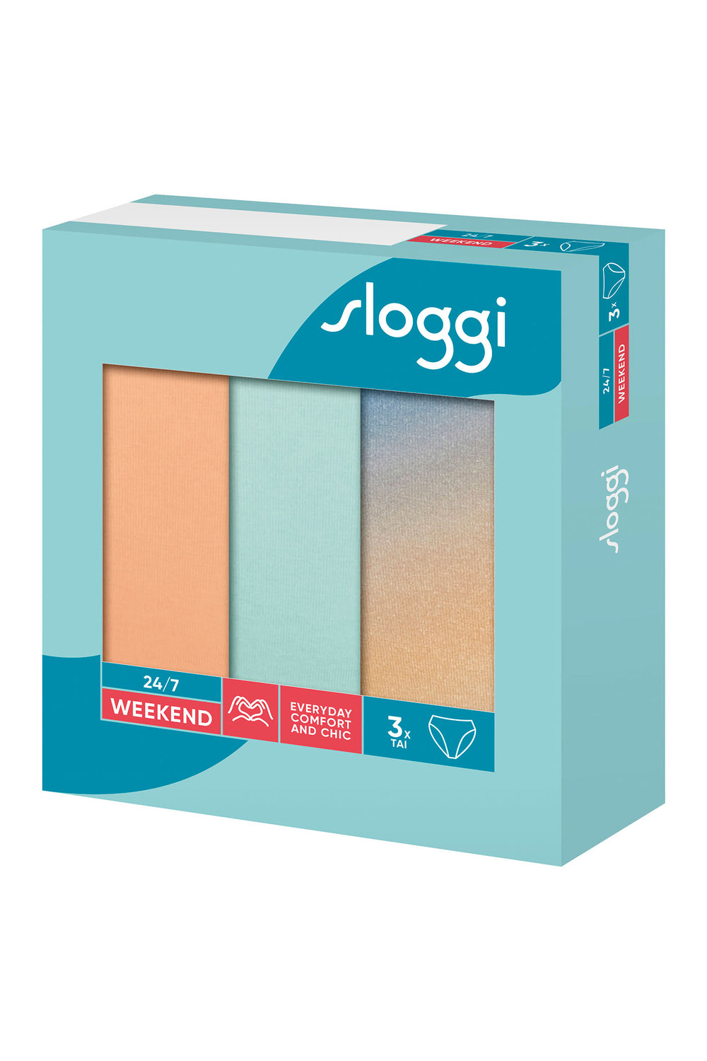 Sloggi 10198237 V009 247 Weekend 3-Pack Multi Colours Tai Briefs - Shirley Allum Boutique