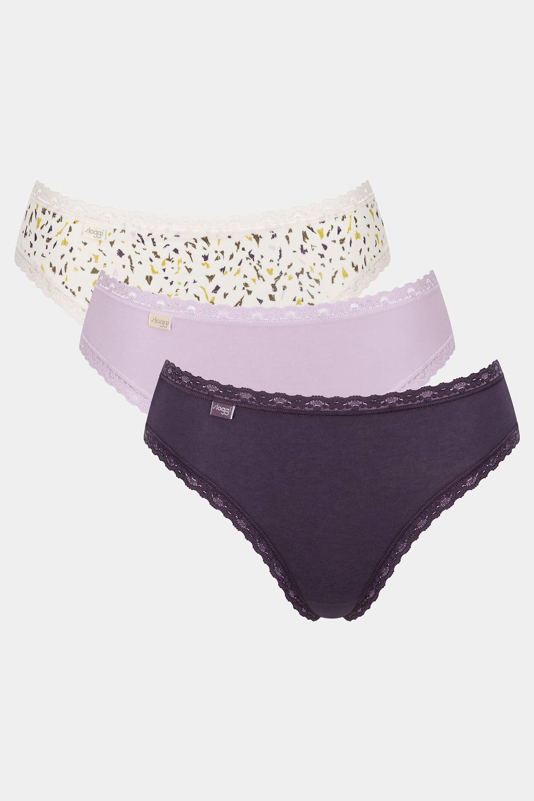 Sloggi 10198237 VOO6 Mauve Multi Colour 24/7 Weekend Tai Brief 3 Pack - Shirley Allum Boutique