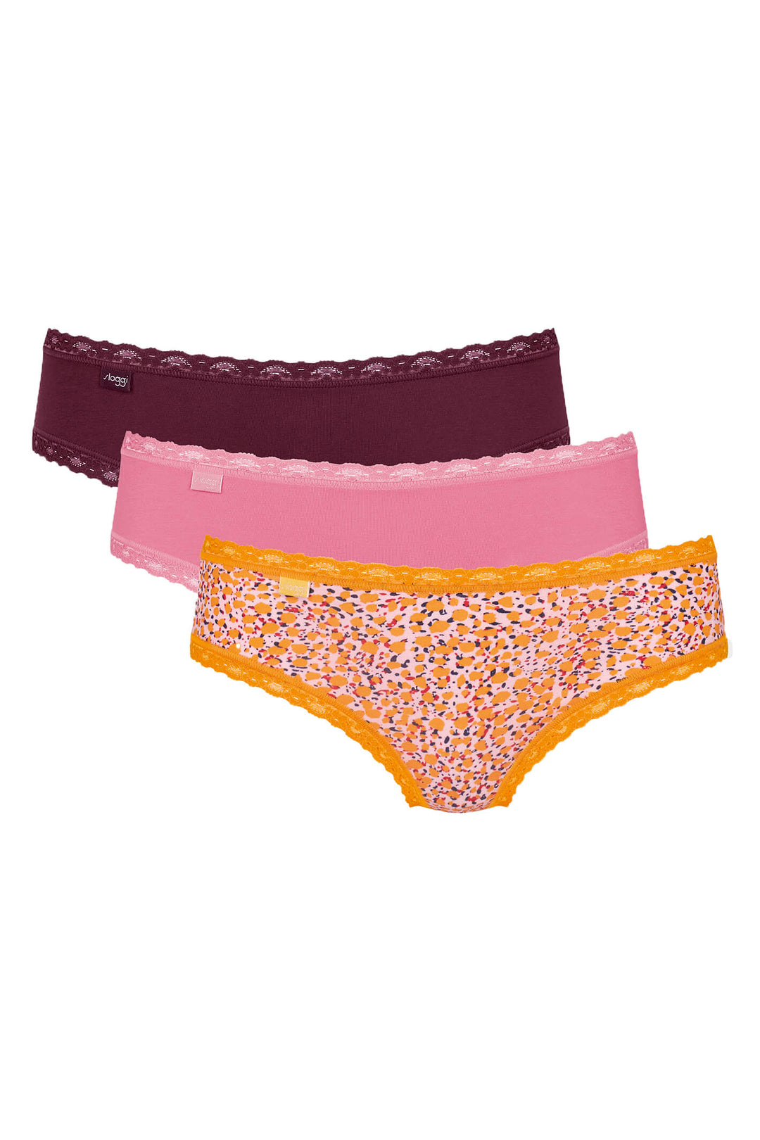 Sloggi 10198269 V002 247 Weekend Pink Mix 3 Pack Hipster Brief - SHirley Allum Boutique