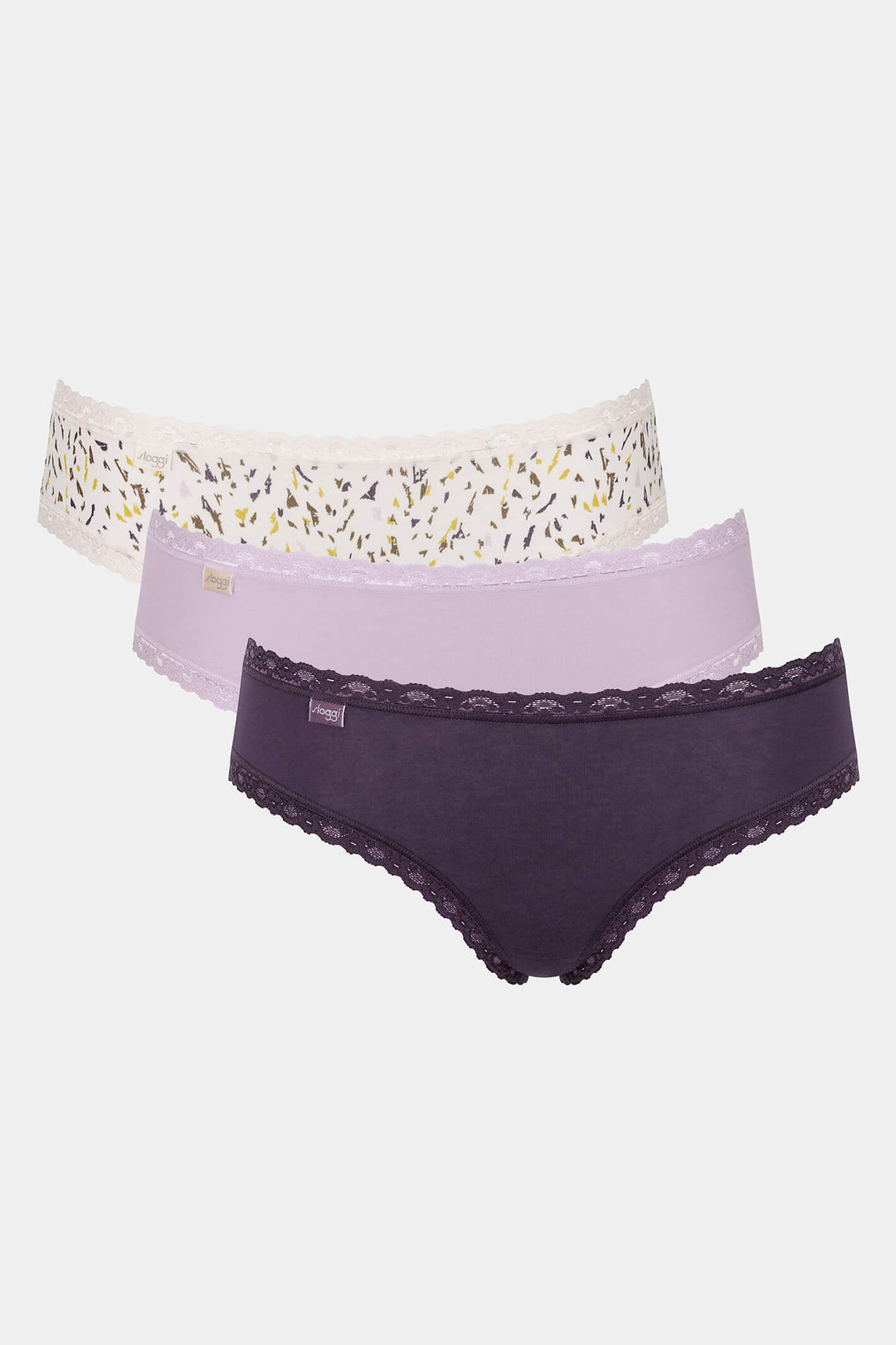 Sloggi 10198269 VOO6 Mauve Multi Colour 247 Weekend Hipster Brief 3 Pack - Shirley Allum Boutique