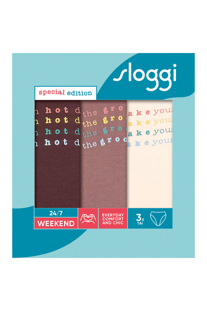 Sloggi 10198270 M003 247 Weekend Logo 3 Pack Tai Briefs - Shirley Allum Boutique