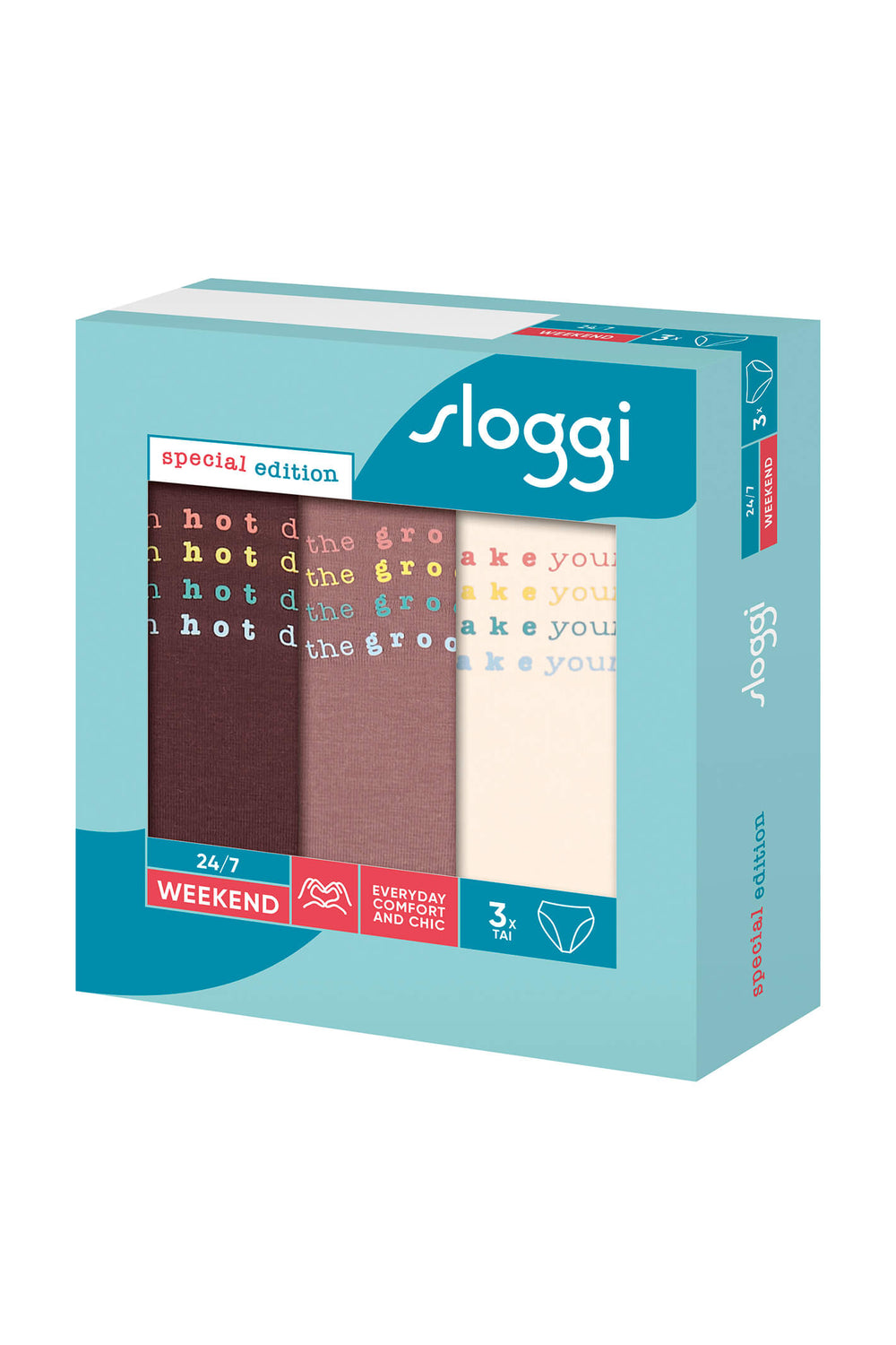 Sloggi 10198270 M003 247 Weekend Logo 3 Pack Tai Briefs - Shirley Allum Boutique