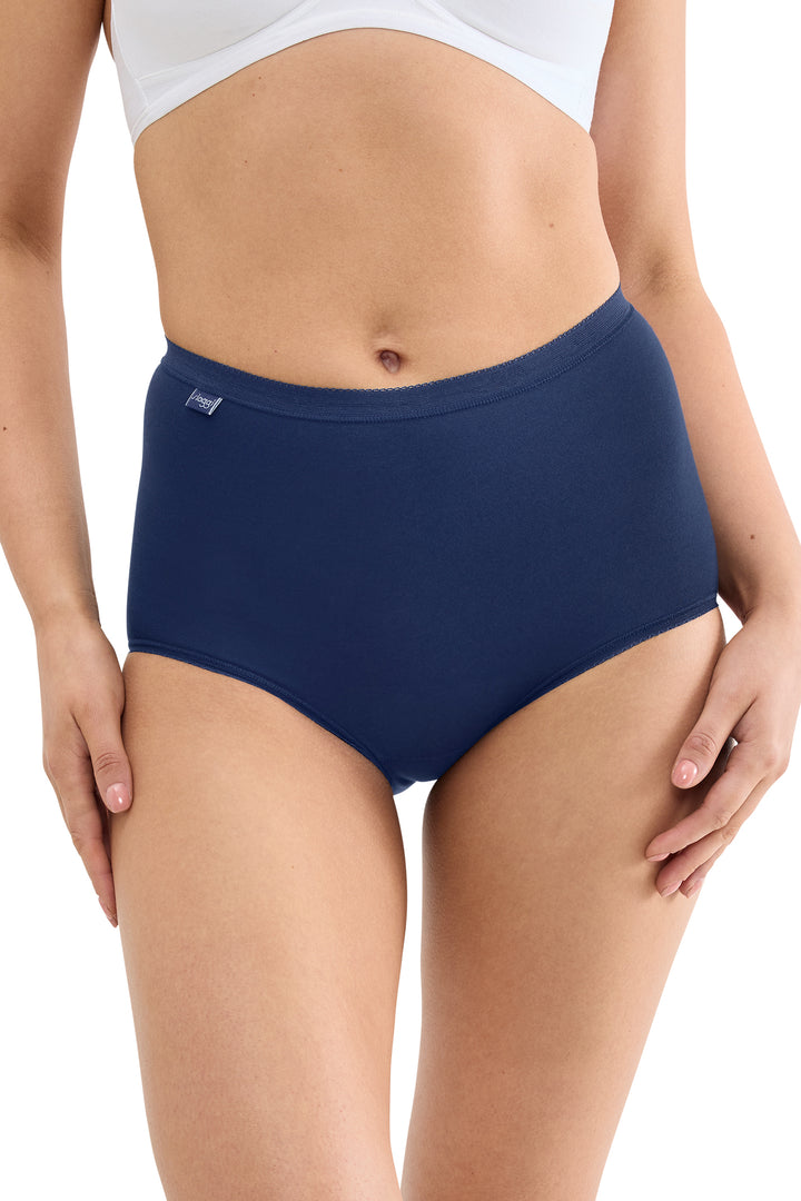 Sloggi Basic+ Maxi C3P Blue Combination Briefs, front view
