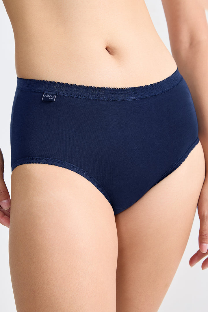 Navy blue underwear on a plain background