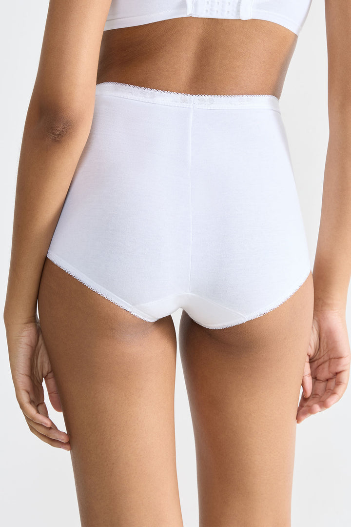 Sloggi Basic+ Maxi Briefs 3 Pack Cotton White 10007656 0003 - Shirley Allum Boutique