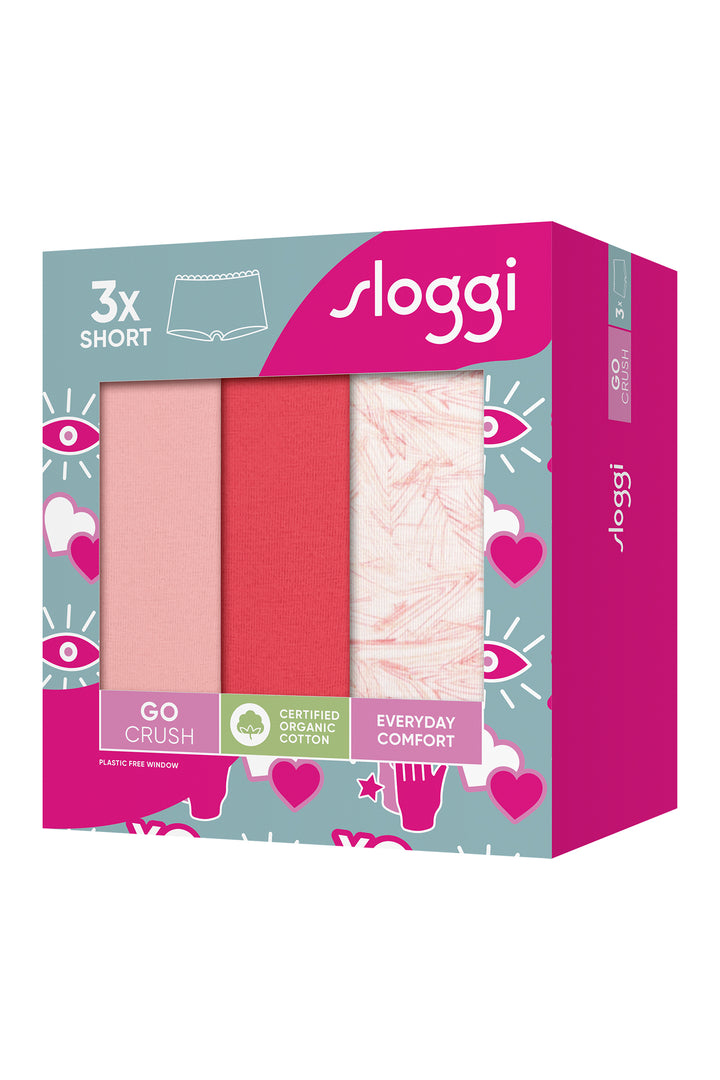 Sloggi GO Crush 10219652 M005 Pink Multicolour 3-Pack Short Briefs