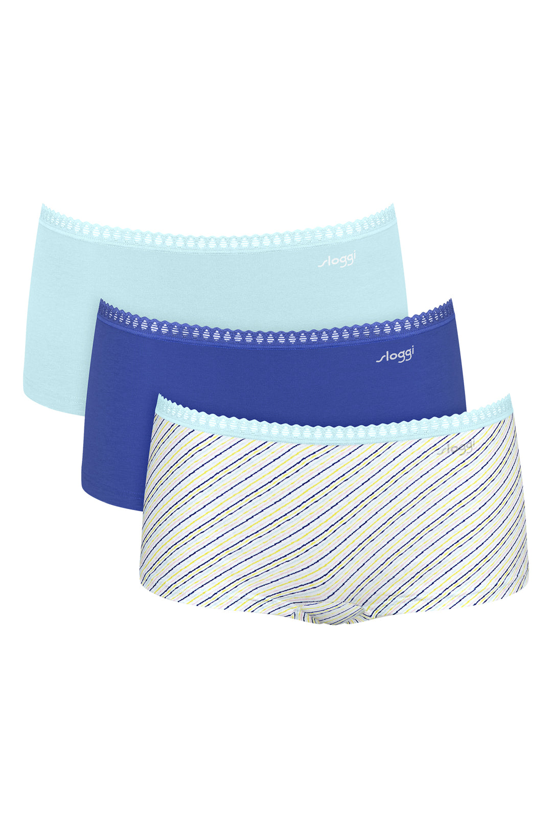 Sloggi GO Crush 10219652 M007 Blue Multicolour 3-Pack Short Briefs