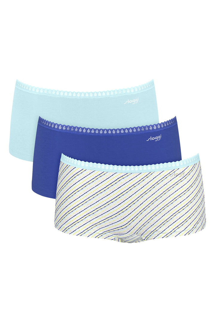 Sloggi GO Crush 10219652 M007 Blue Multicolour 3-Pack Short Briefs