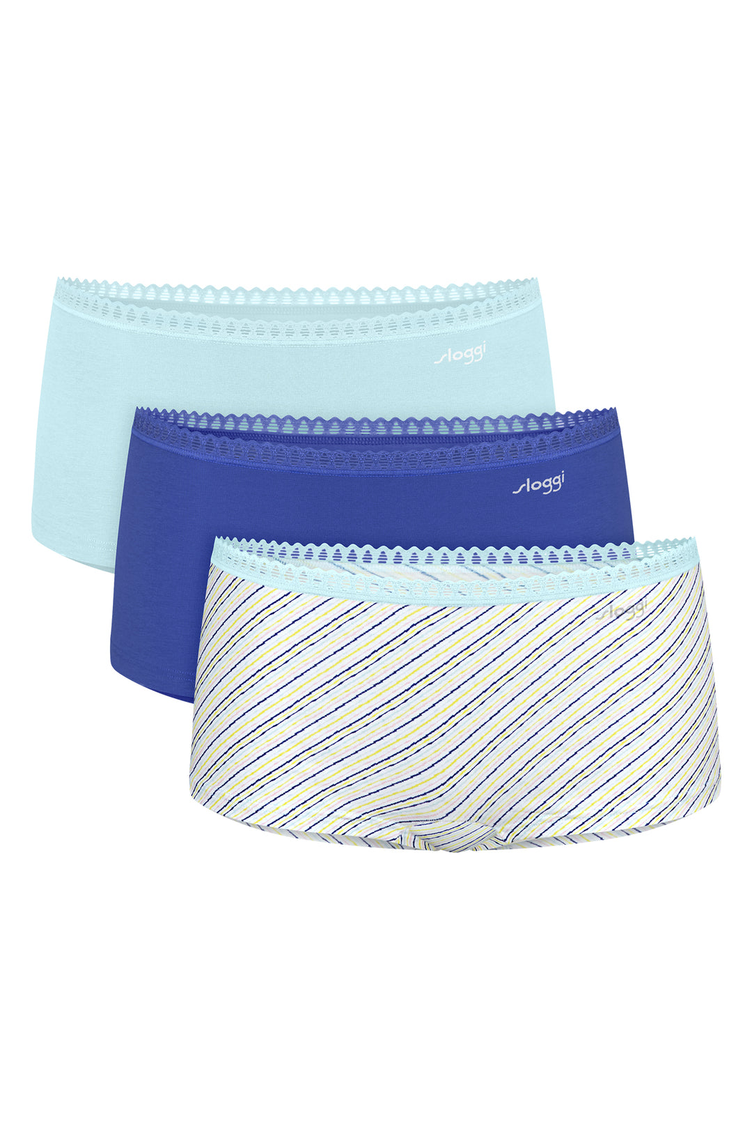 Sloggi GO Crush 10219652 M007 Blue Multicolour 3-Pack Short Briefs