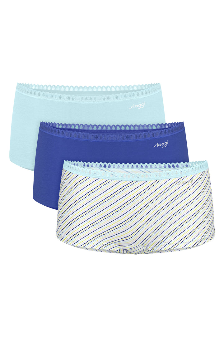 Sloggi GO Crush 10219652 M007 Blue Multicolour 3-Pack Short Briefs