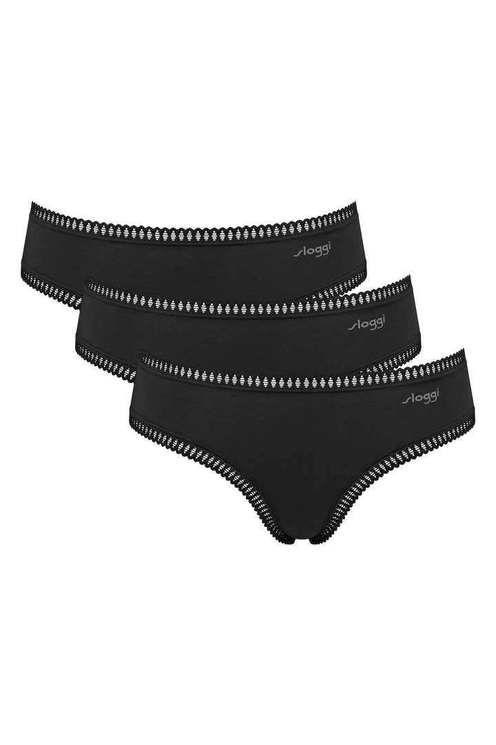 Sloggi GO Crush 10219671 0004 Black 3-Pack Hipster Briefs