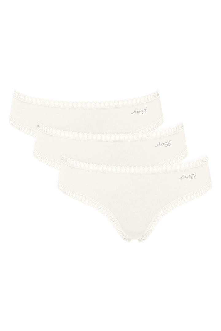 Sloggi GO Crush 10219671 00GZ Silk White 3-Pack Hipster Brief