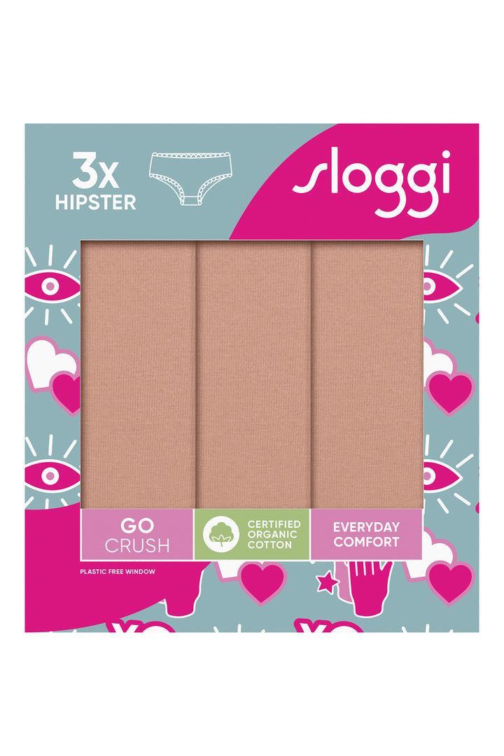 Sloggi GO Crush 10219671 00ME Cameo Brown 3-Pack Hipster Brief