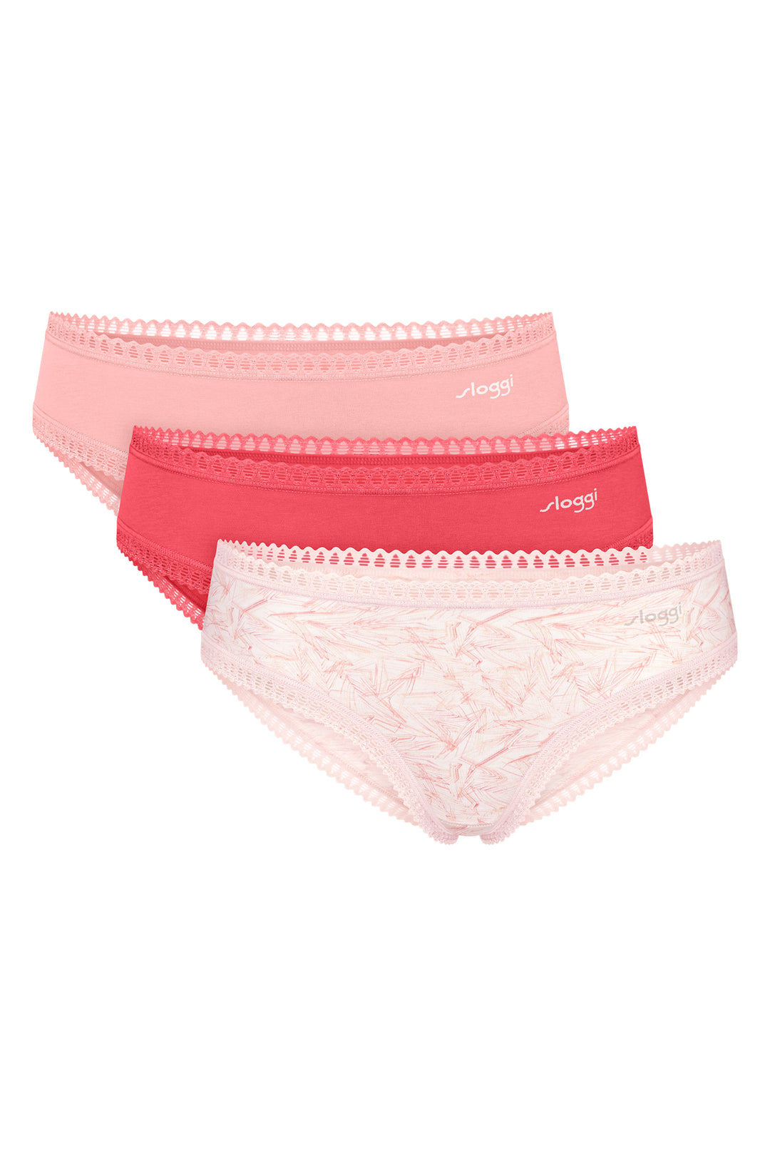 Sloggi GO Crush 10219671 M005 Coral Multicolour 3-Pack Hipster Brief