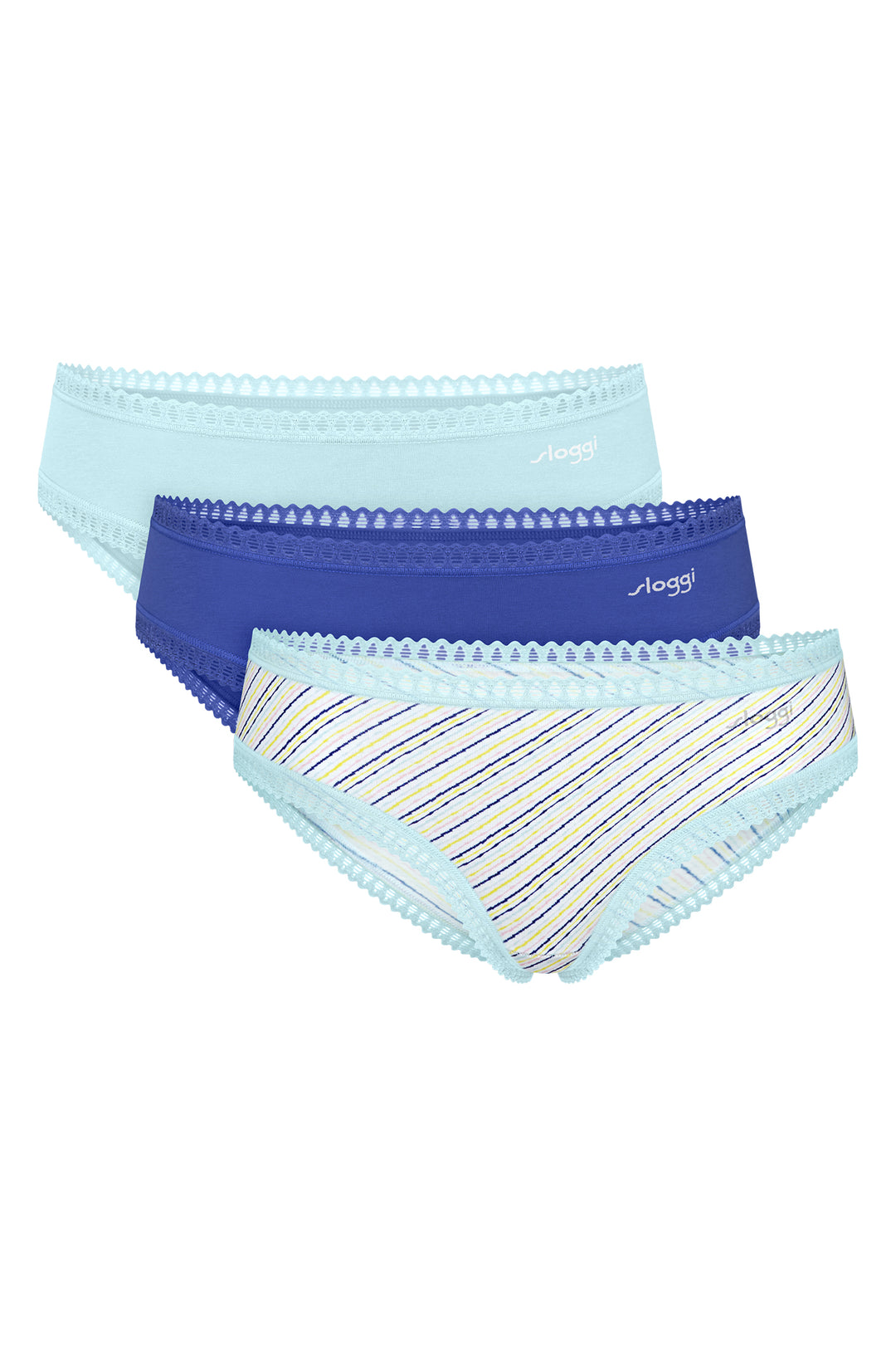 Sloggi GO Crush 10219671 M007 Blue Multicolour 3-Pack Hipster Brief
