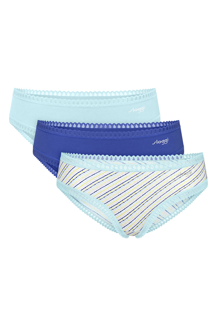 Sloggi GO Crush 10219671 M007 Blue Multicolour 3-Pack Hipster Brief
