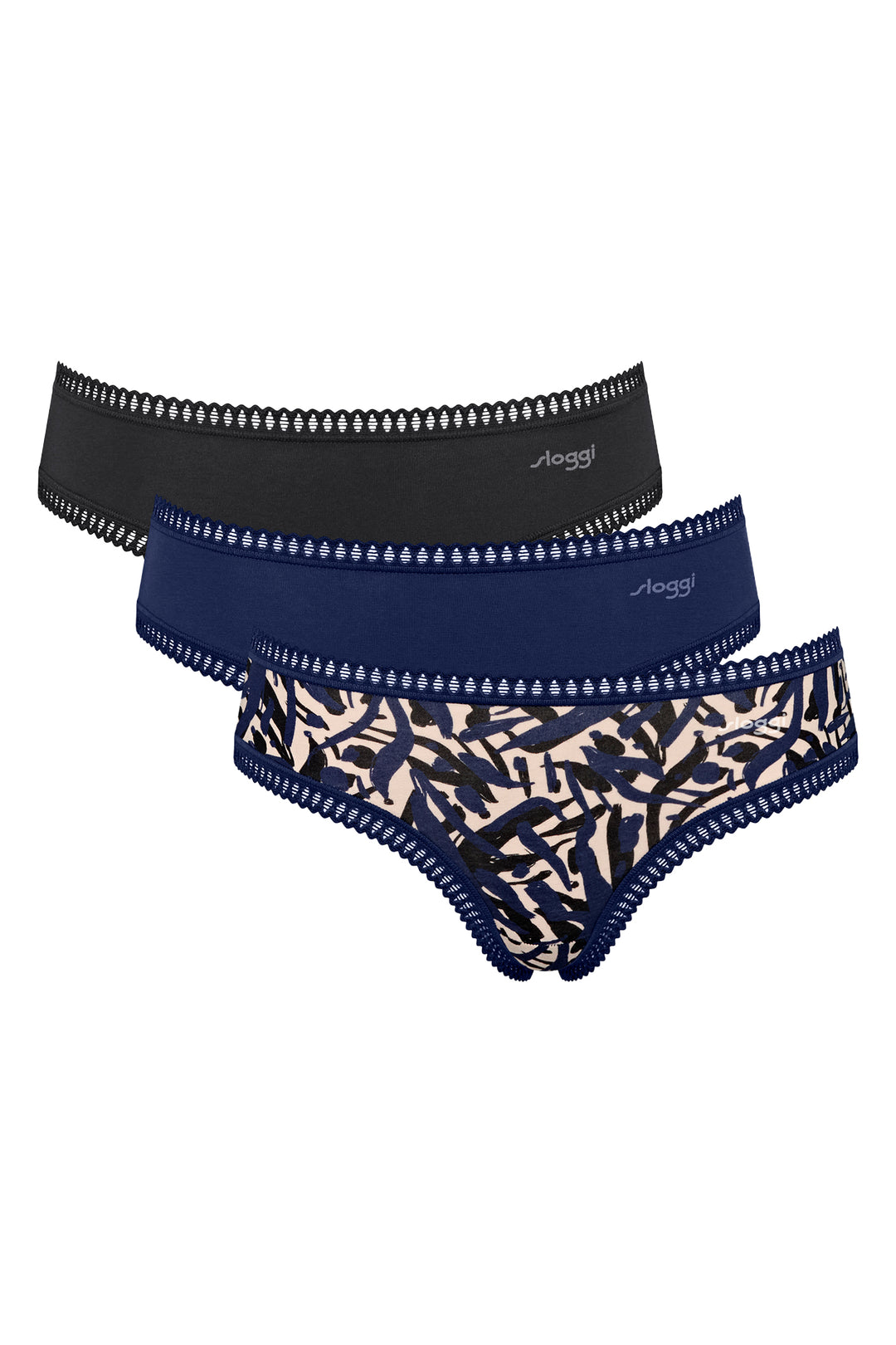 Sloggi Go Crush 10219671 M008 Multiple Colours 3-Pack Hipster Brief