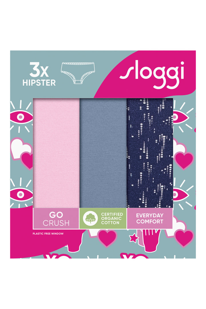 Sloggi Go Crush 10219671 V004 Multiple Colours 3-Pack Hipster Brief