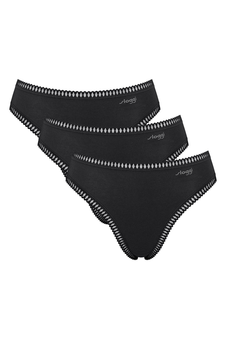 Sloggi Go Crush 10219672 0004 Black 3-Pack High Leg Brief