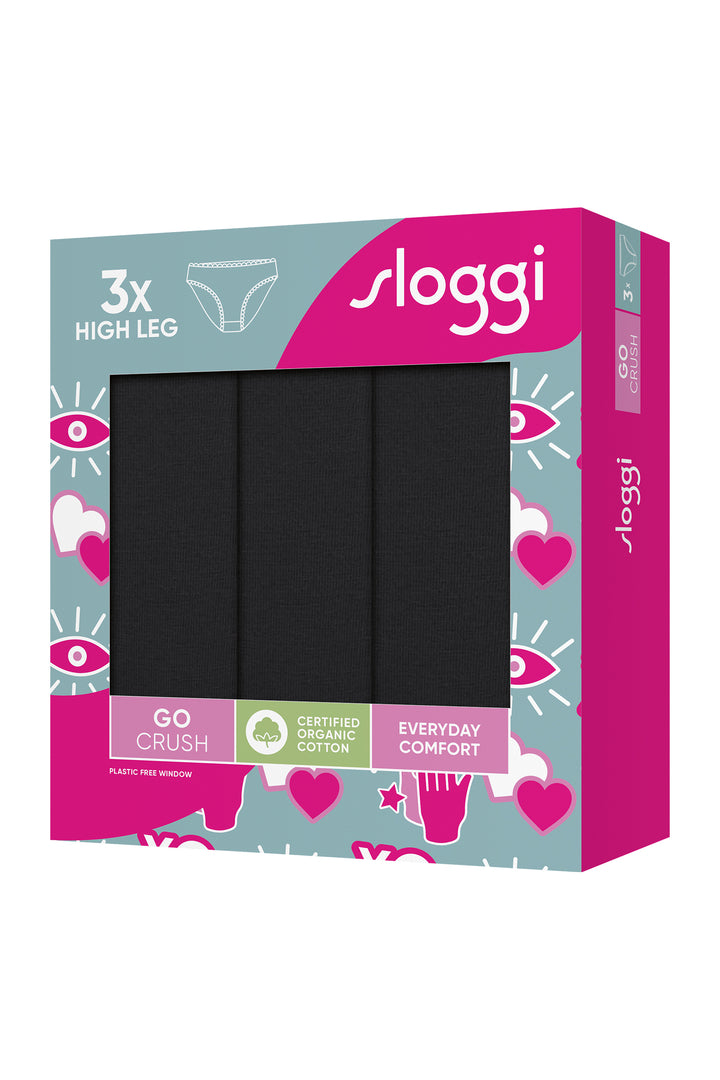 Sloggi Go Crush 10219672 0004 Black 3-Pack High Leg Brief
