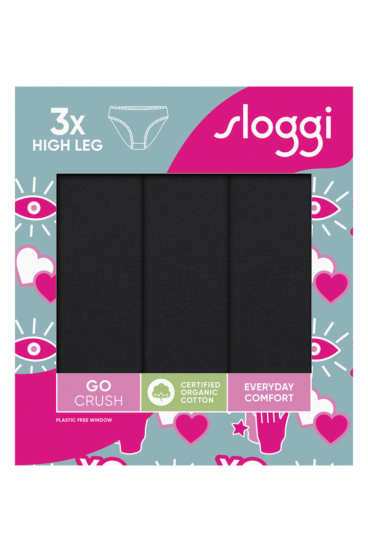 Sloggi Go Crush 10219672 0004 Black 3-Pack High Leg Brief