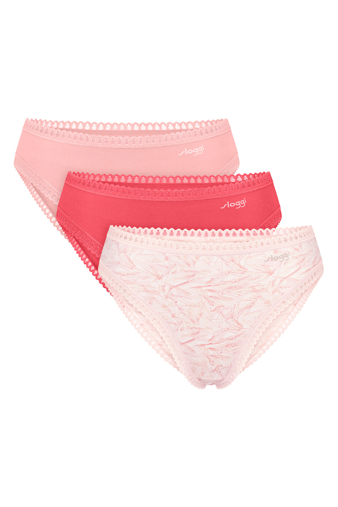 Sloggi GO Crush 10219672 M005 Coral Multicolour 3-Pack High Leg Brief