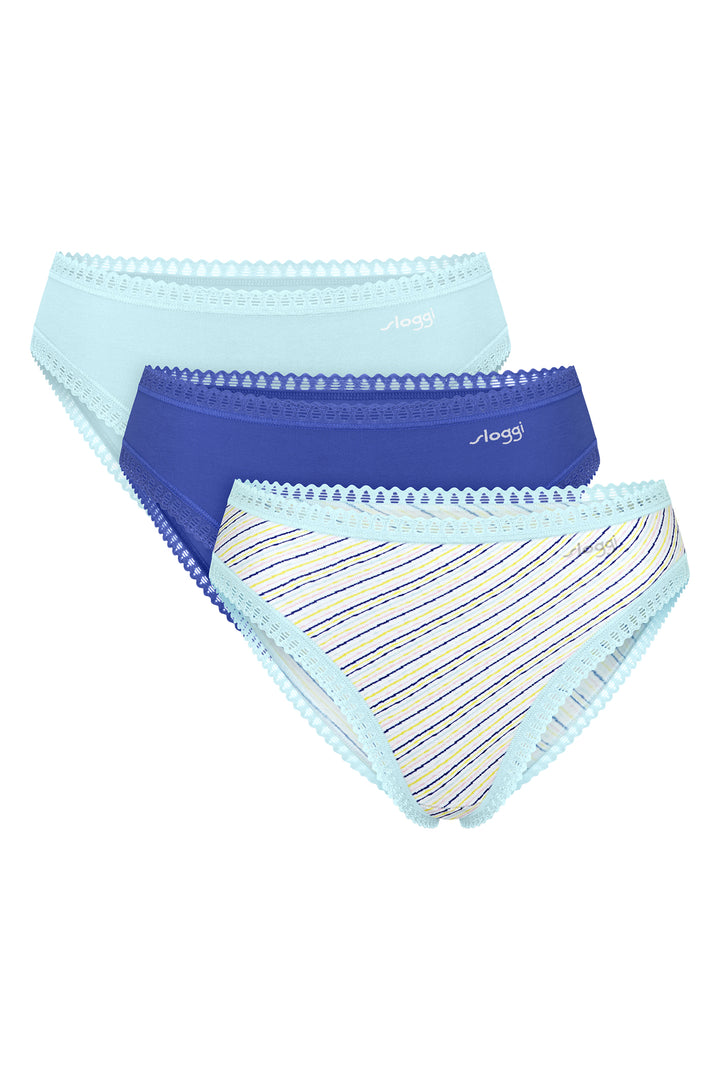Sloggi Go Crush 10219672 M007 Blue 3-Pack High Leg Brief