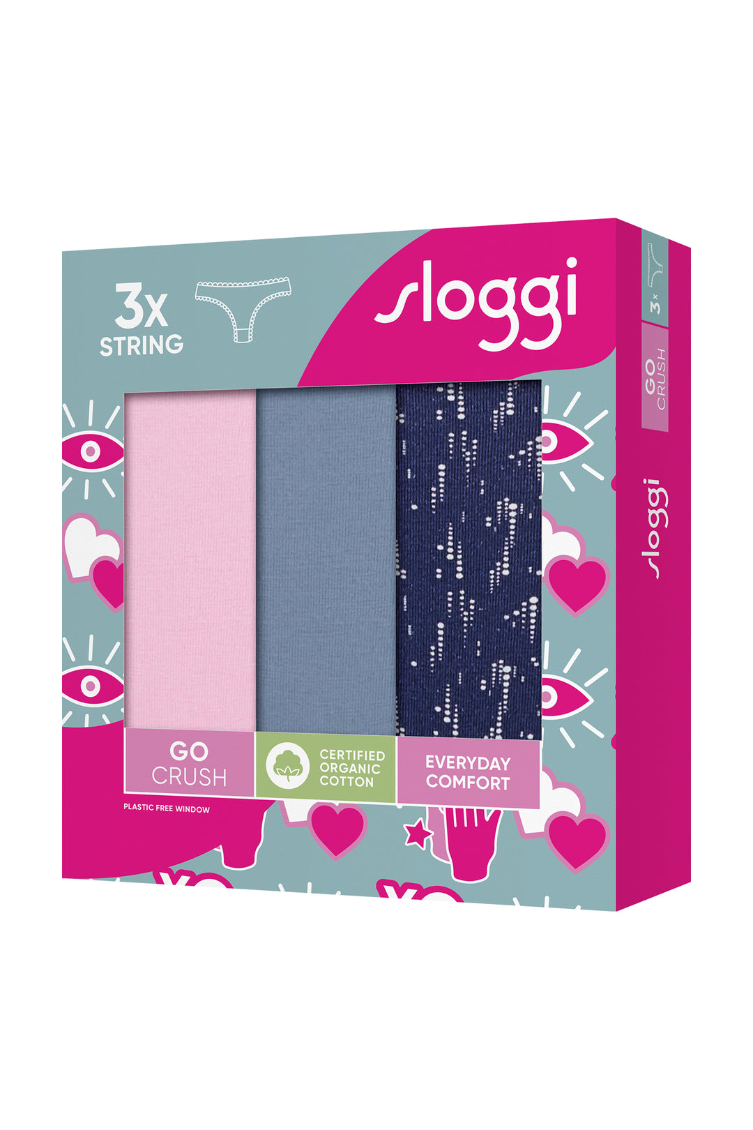 Sloggi Go Crush 10219704 V004 Multiple Colours 3-Pack String Brief