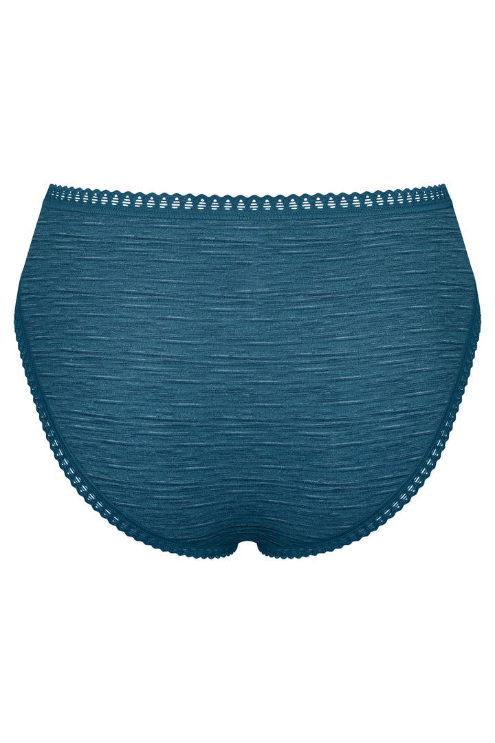 Sloggi Go Crush High Leg C3P Turquoise Blue Briefs, packshot back, third of three