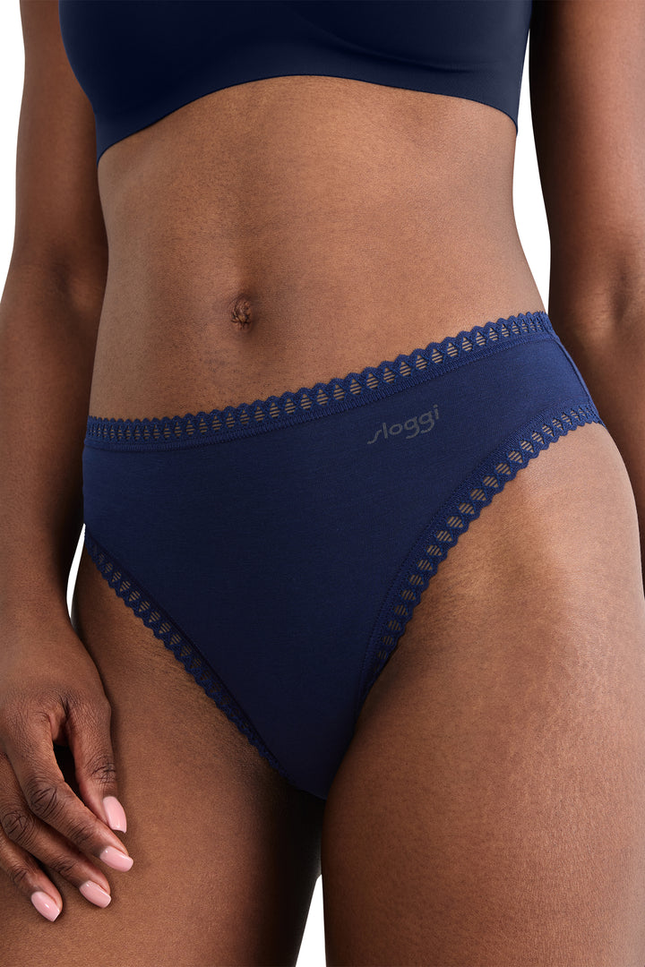 Sloggi Go Crush High Leg C3P Turquoise Blue Briefs, detail
