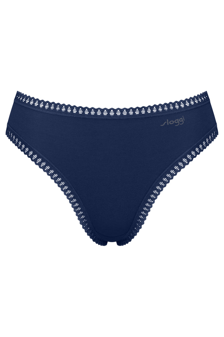 Sloggi Go Crush High Leg C3P Turquoise Blue Briefs, packshot front, second of three