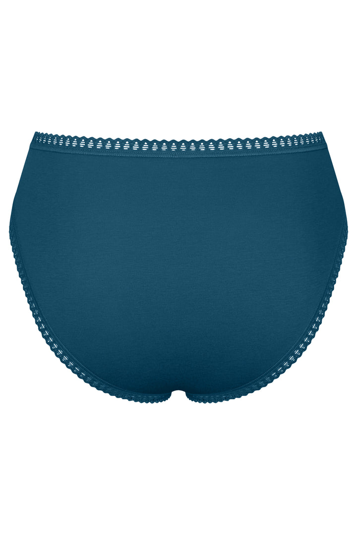 Sloggi Go Crush High Leg C3P Turquoise Blue Briefs, packshot back, first of three