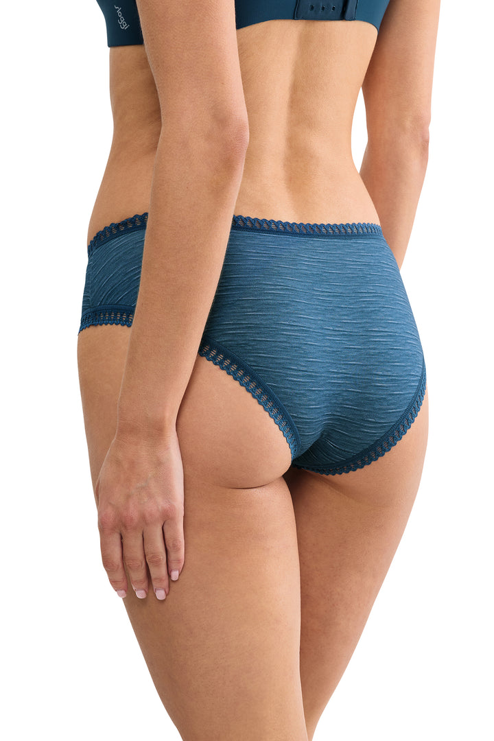 Sloggi Go Crush Hipster C3P Turquoise Blue Briefs, back view