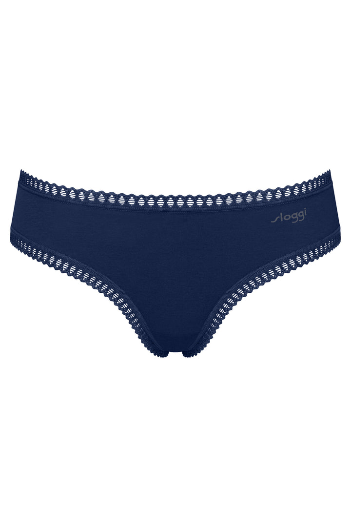 Sloggi Go Crush Hipster C3P Turquoise Blue Briefs, packshot front, second of three