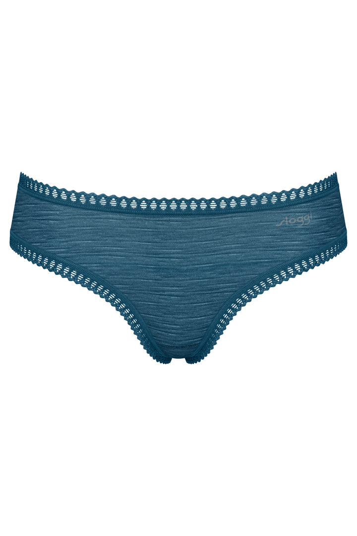 Sloggi Go Crush Hipster C3P Turquoise Blue Briefs, packshot front, third of three