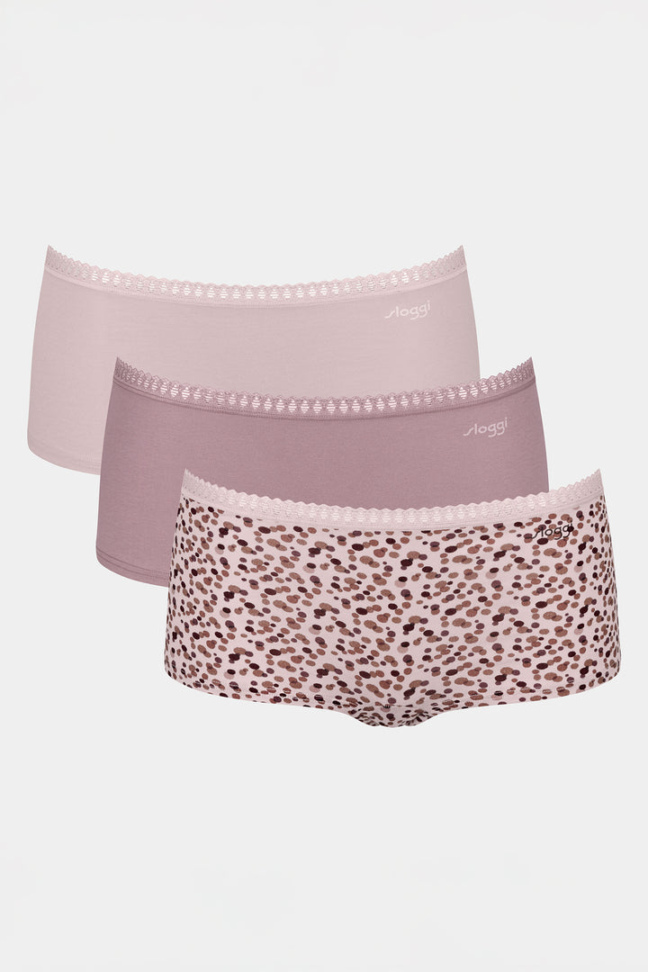 Sloggi Go Crush Short Brown Combination 3-Pack 10219652 V001 - Shirley Allum Boutique