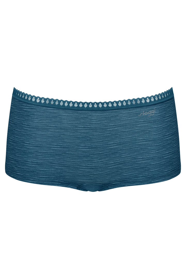 Sloggi Go Crush Short C3P Turquoise Blue Briefs, packshot front, third of three