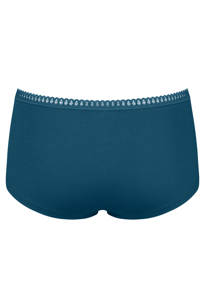 Sloggi Go Crush Short C3P Turquoise Blue Briefs, packshot back, first of three